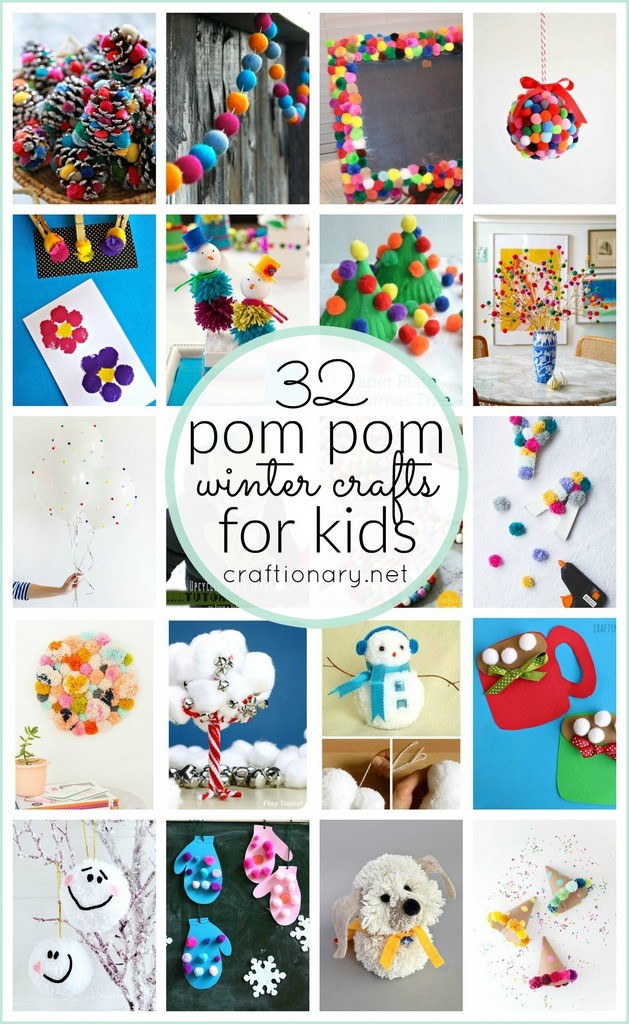 32 Pom Pom Winter Crafts for Kids - Craftionary